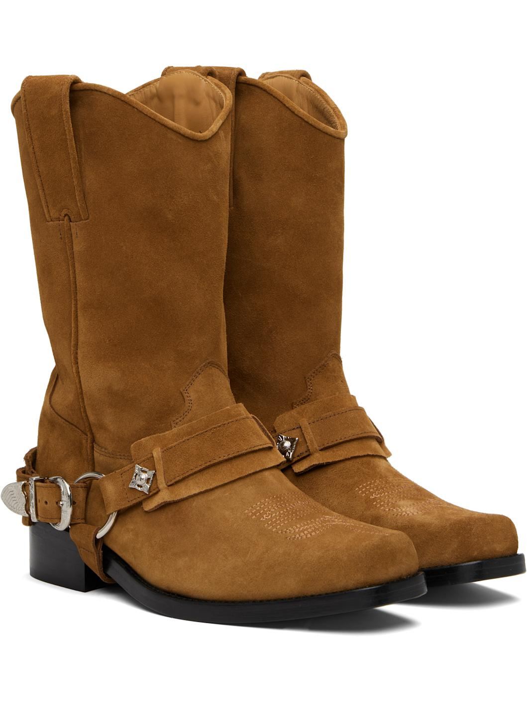 SSENSE Exclusive Brown Suede Boots - 4