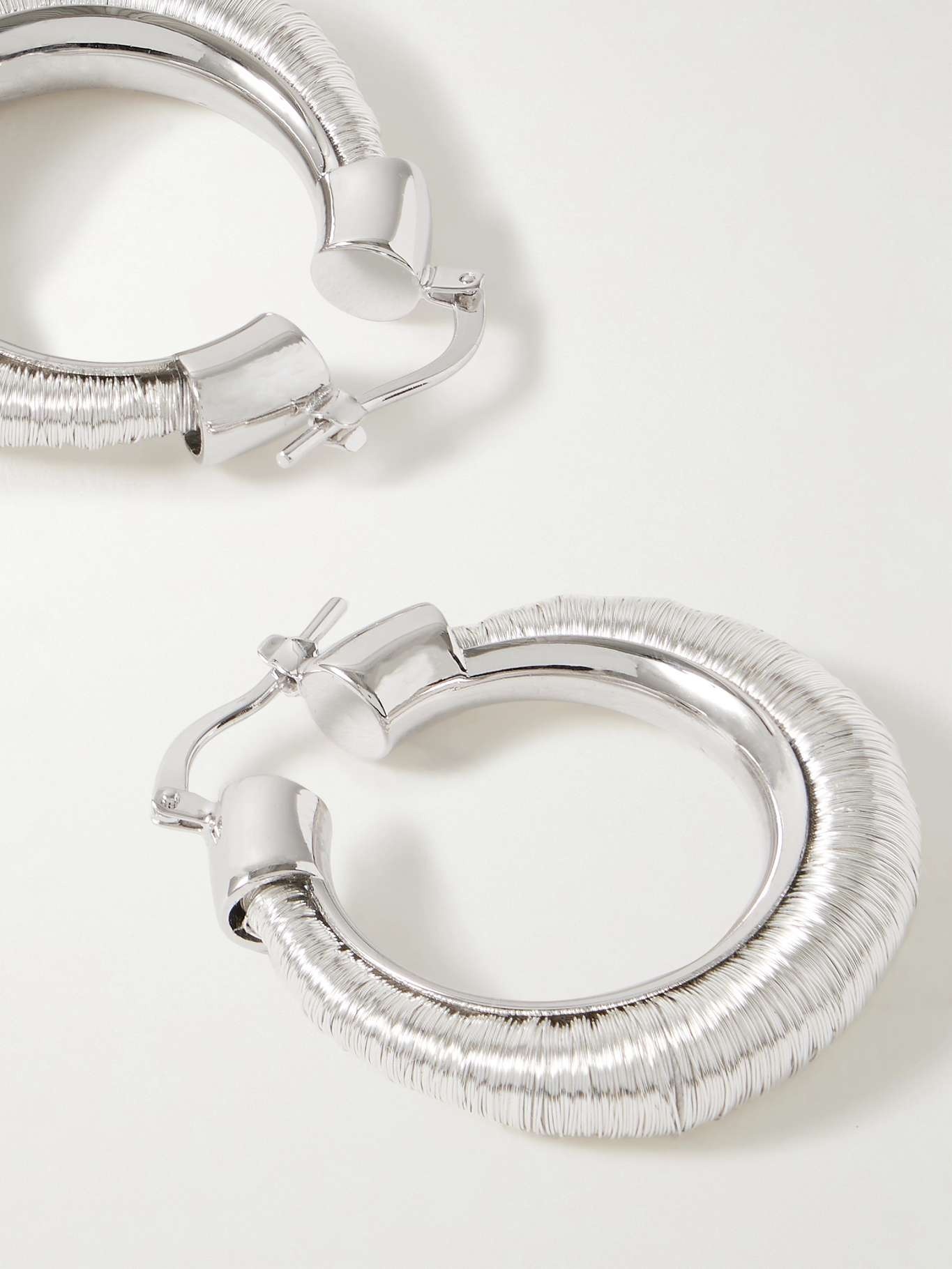 Silver-tone hoop earrings - 3