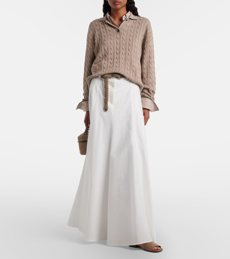 Brunello Cucinelli Cotton-blend maxi skirt outlook