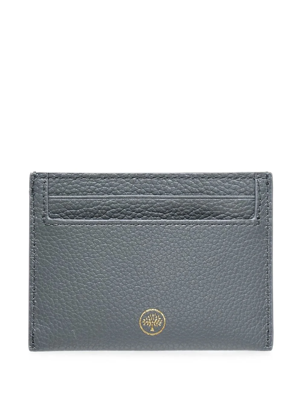 grained leather card holder - 1