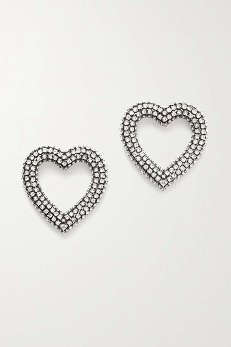 Silver-tone crystal earrings - 1