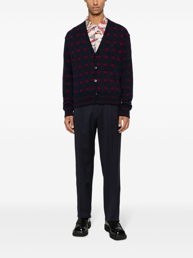 Etro patterned-knit V-neck cardigan outlook
