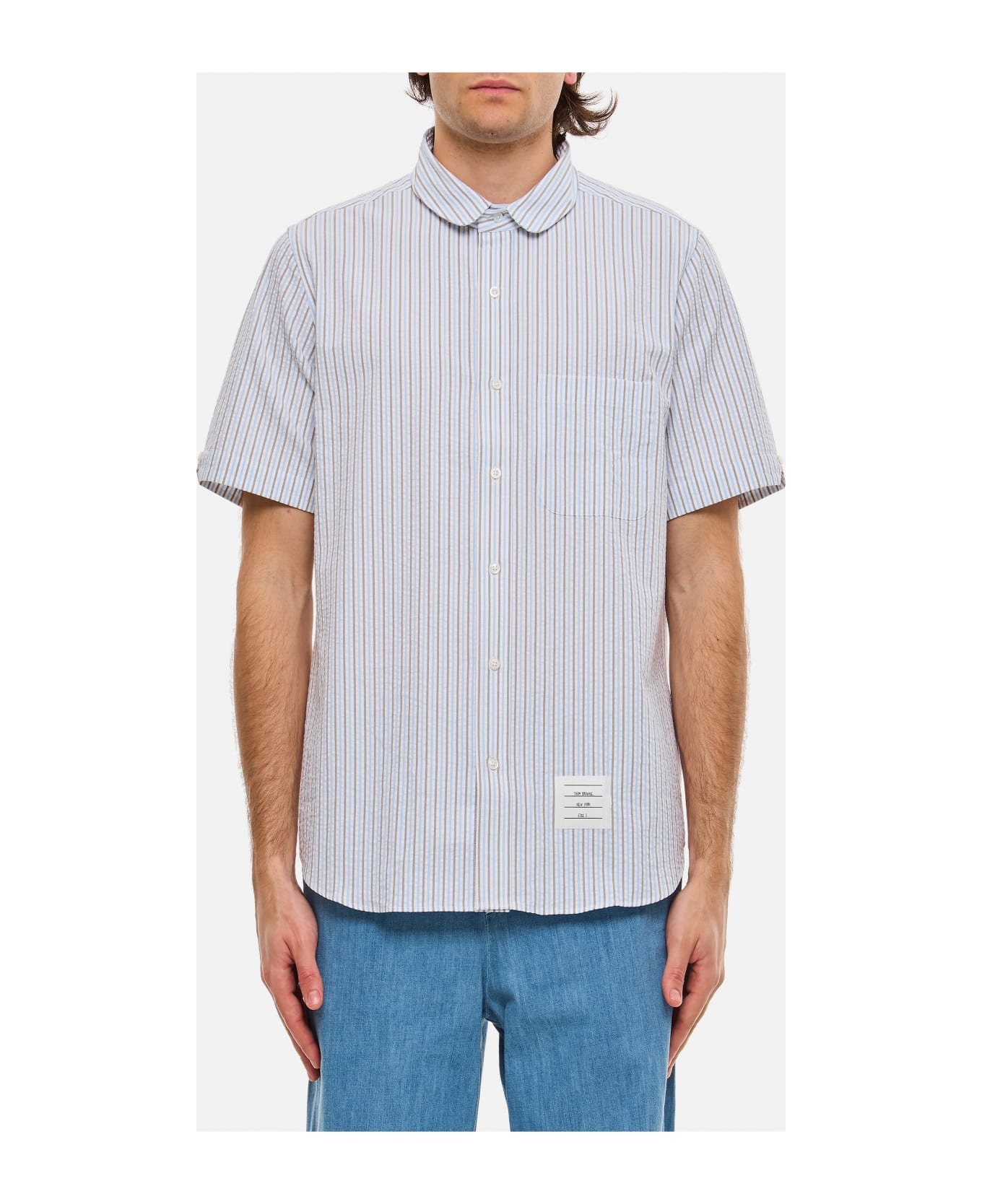 Round Collar Cotton Shirt - 4