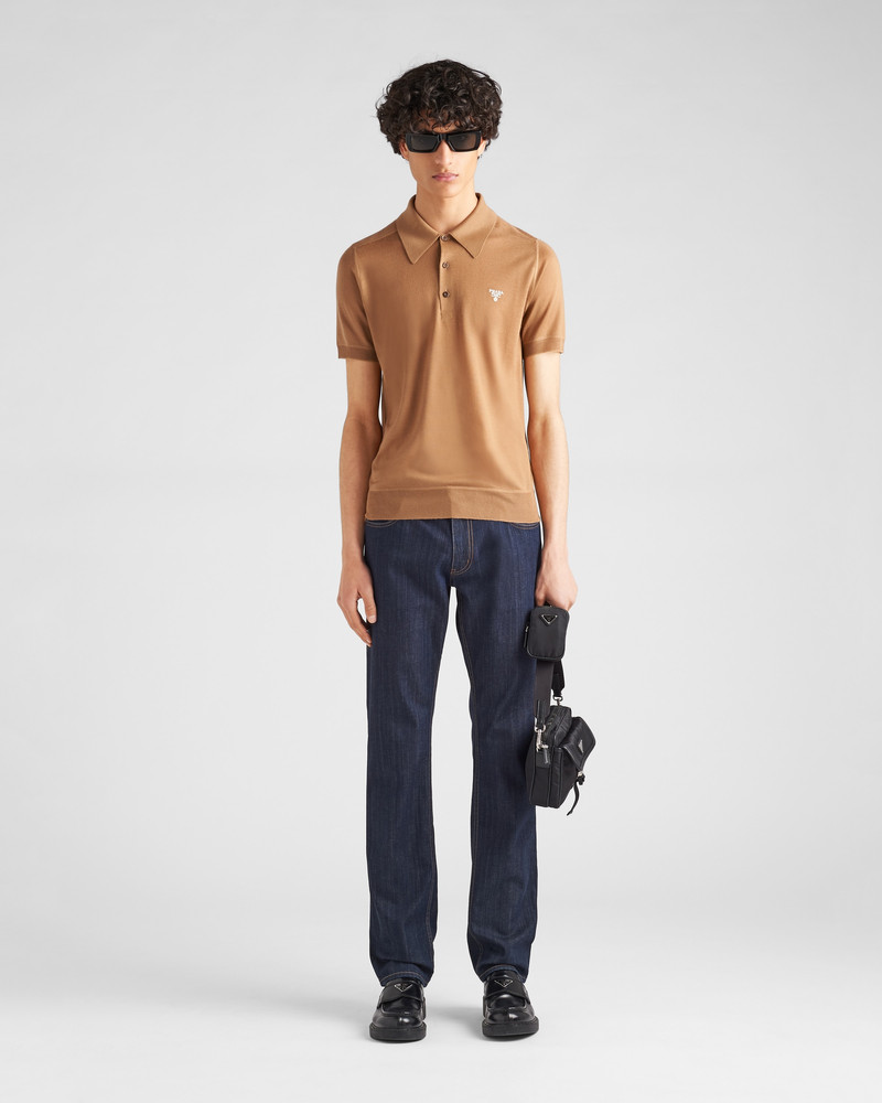 Prada Five-pocket stretch-denim trousers outlook