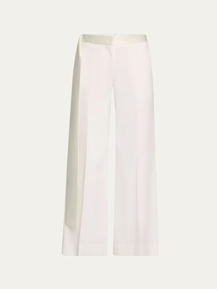 Gigi Wool-Blend Satin-Trim Trousers - 1
