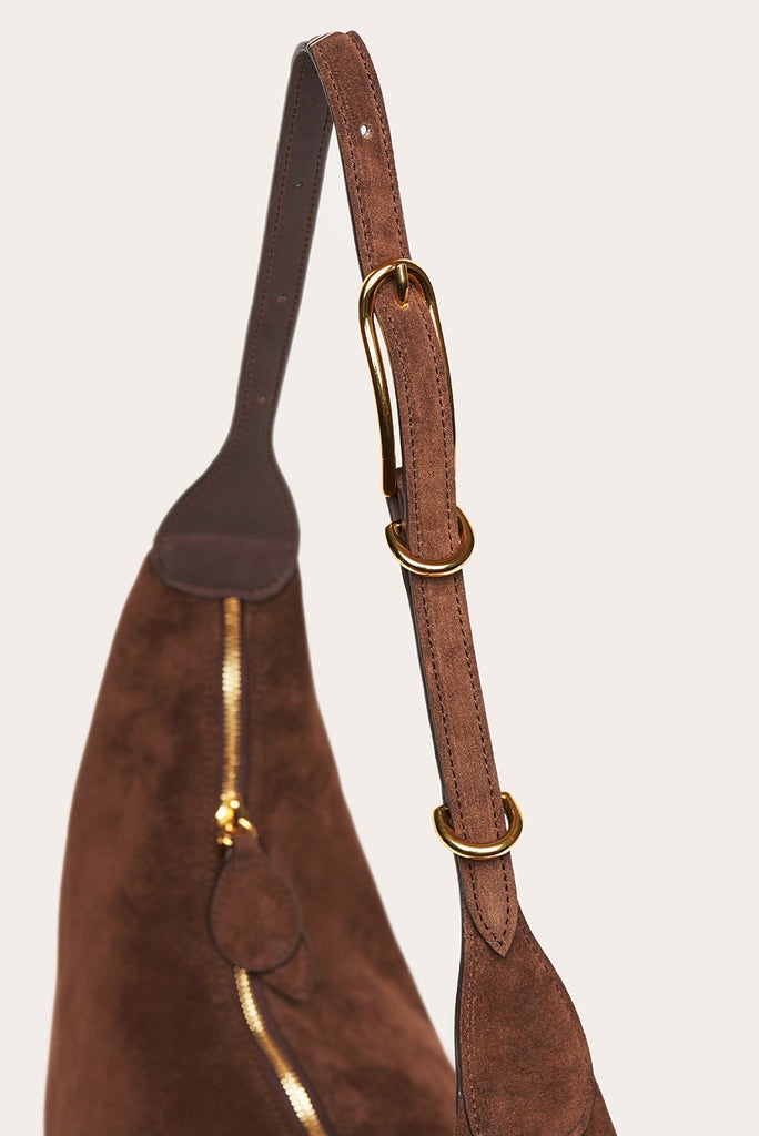 MOON HOBO DARK BROWN SUEDE - 4