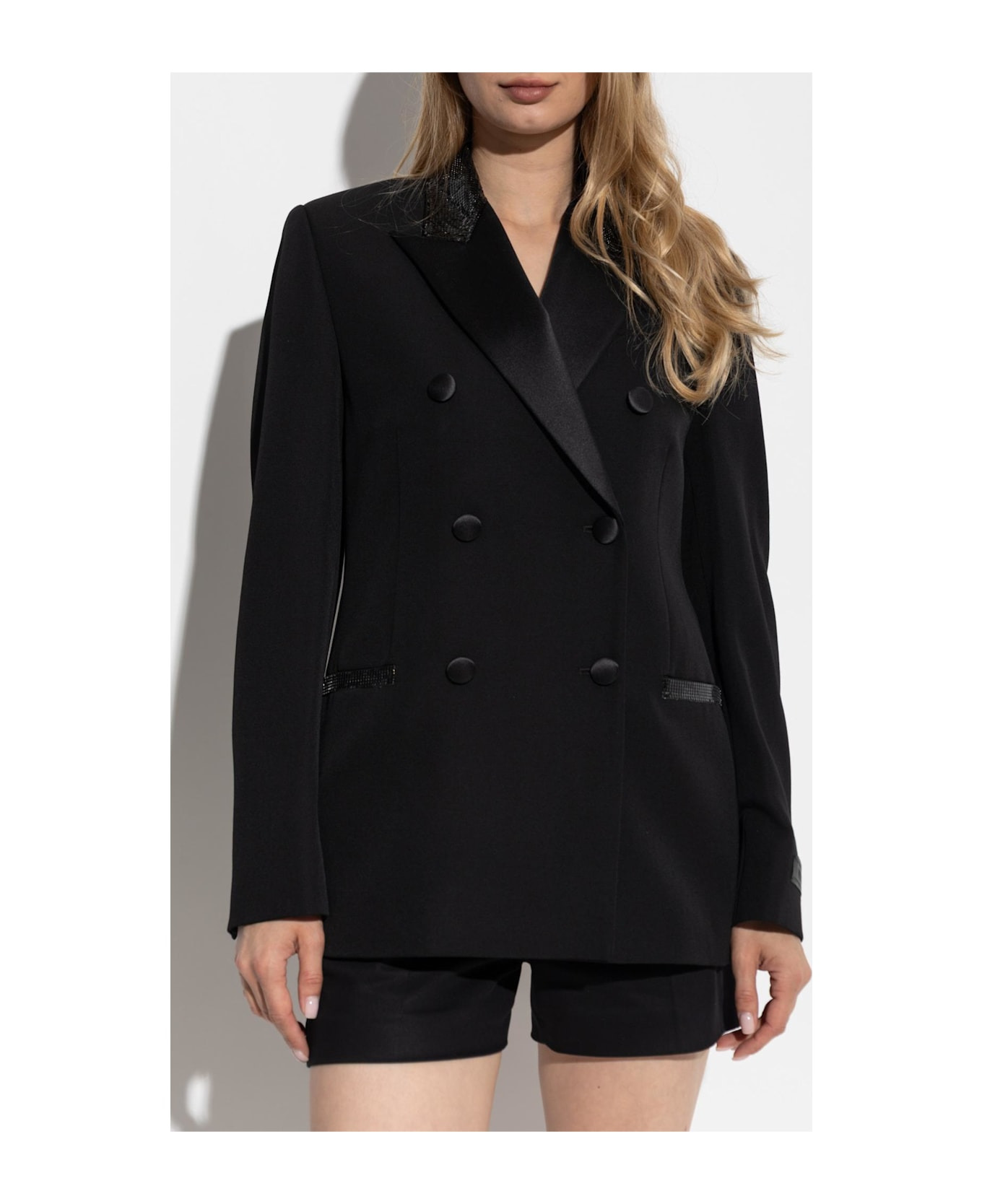 Versace Blazer With Shimmering Appliqués - 3
