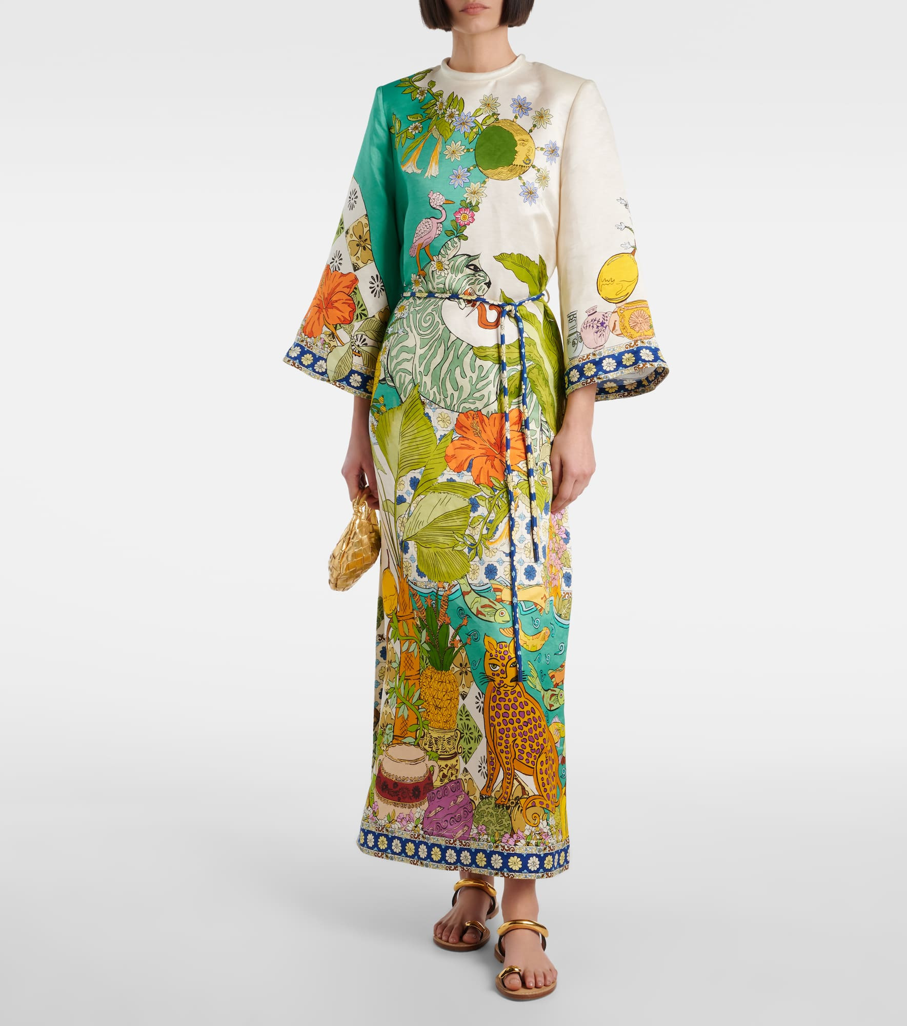Printed hemp and silk maxi dress - 2