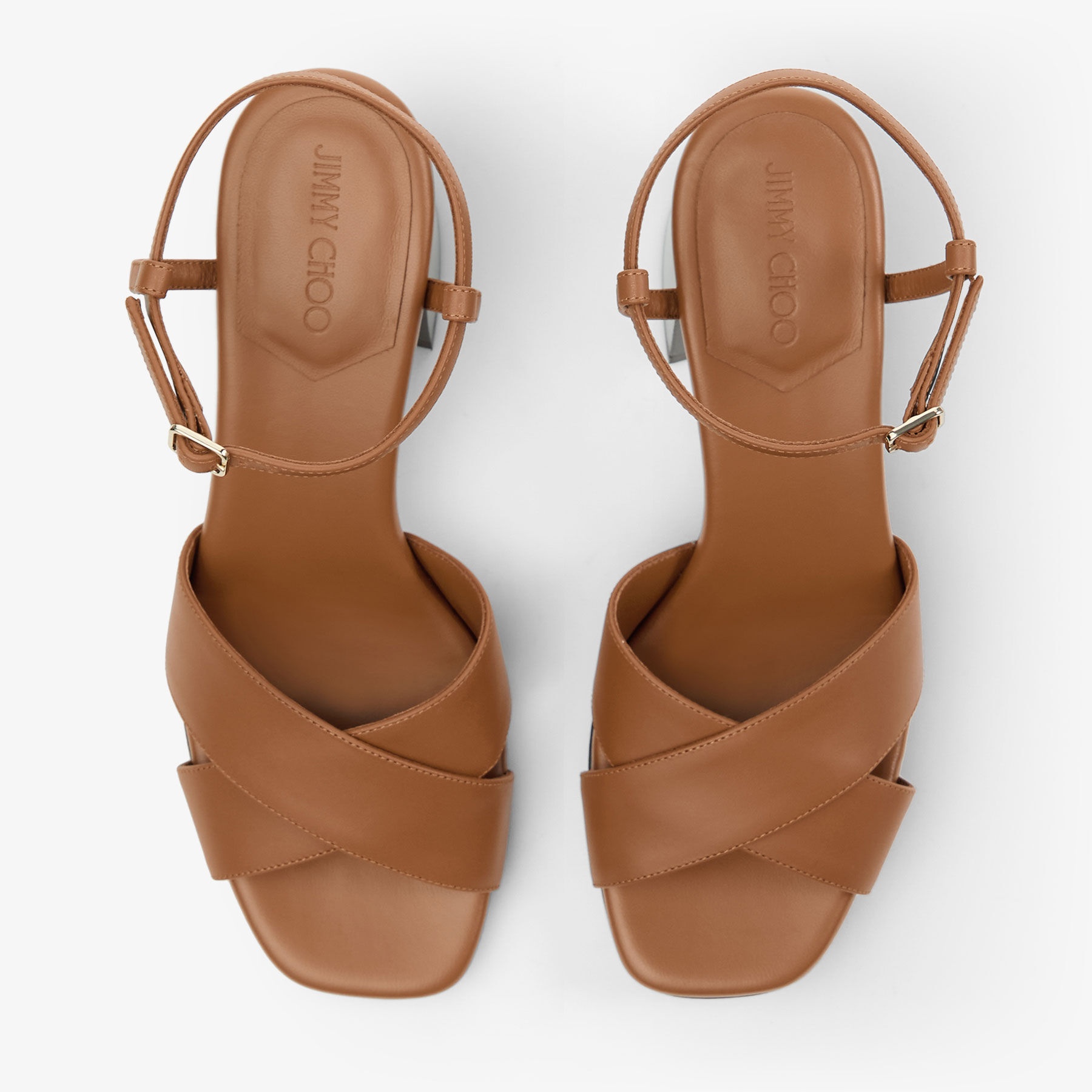Valla 65
Tan Vacchetta Leather Block Heel Sandal - 5