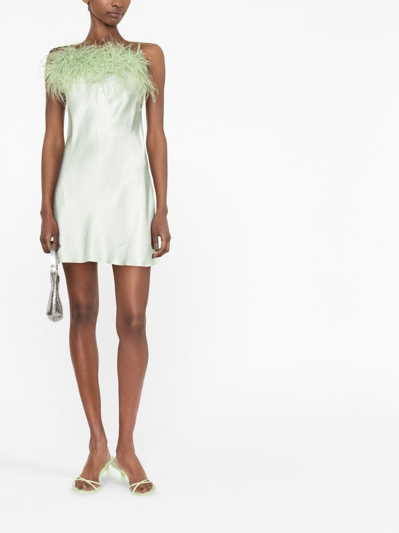 SLEEPER Boheme feather-trim minidress outlook