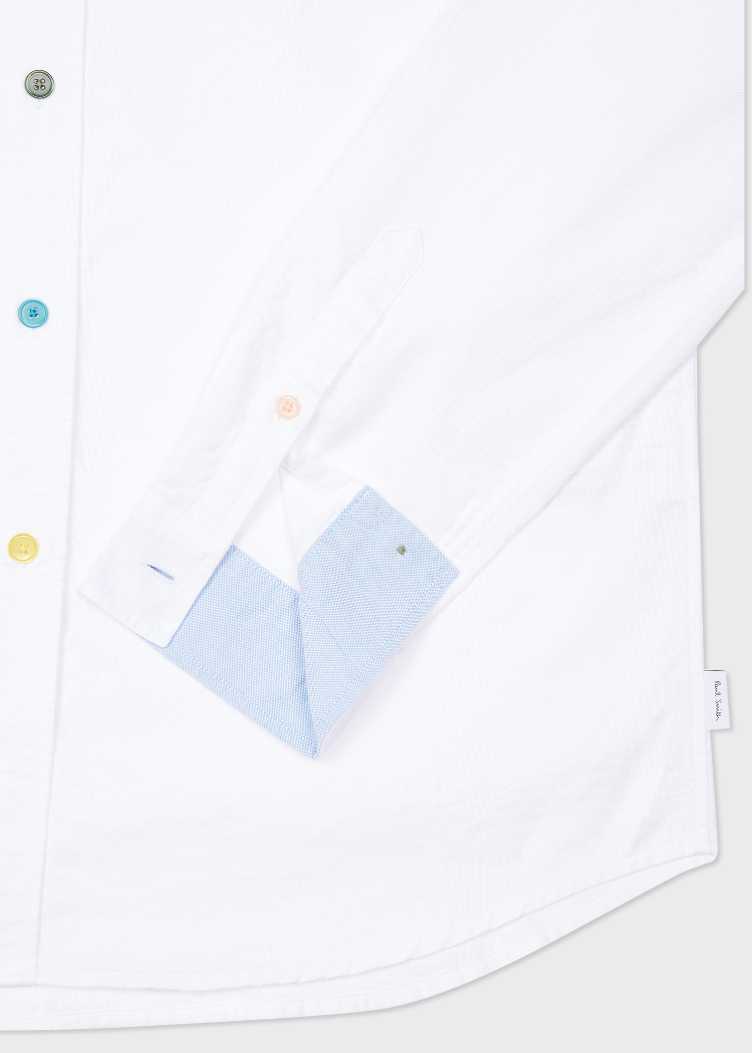 Tailored-Fit White Organic-Cotton Multicolour Button Oxford Shirt - 2
