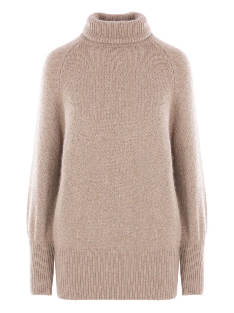turtleneck ribbed-hem sweater 1