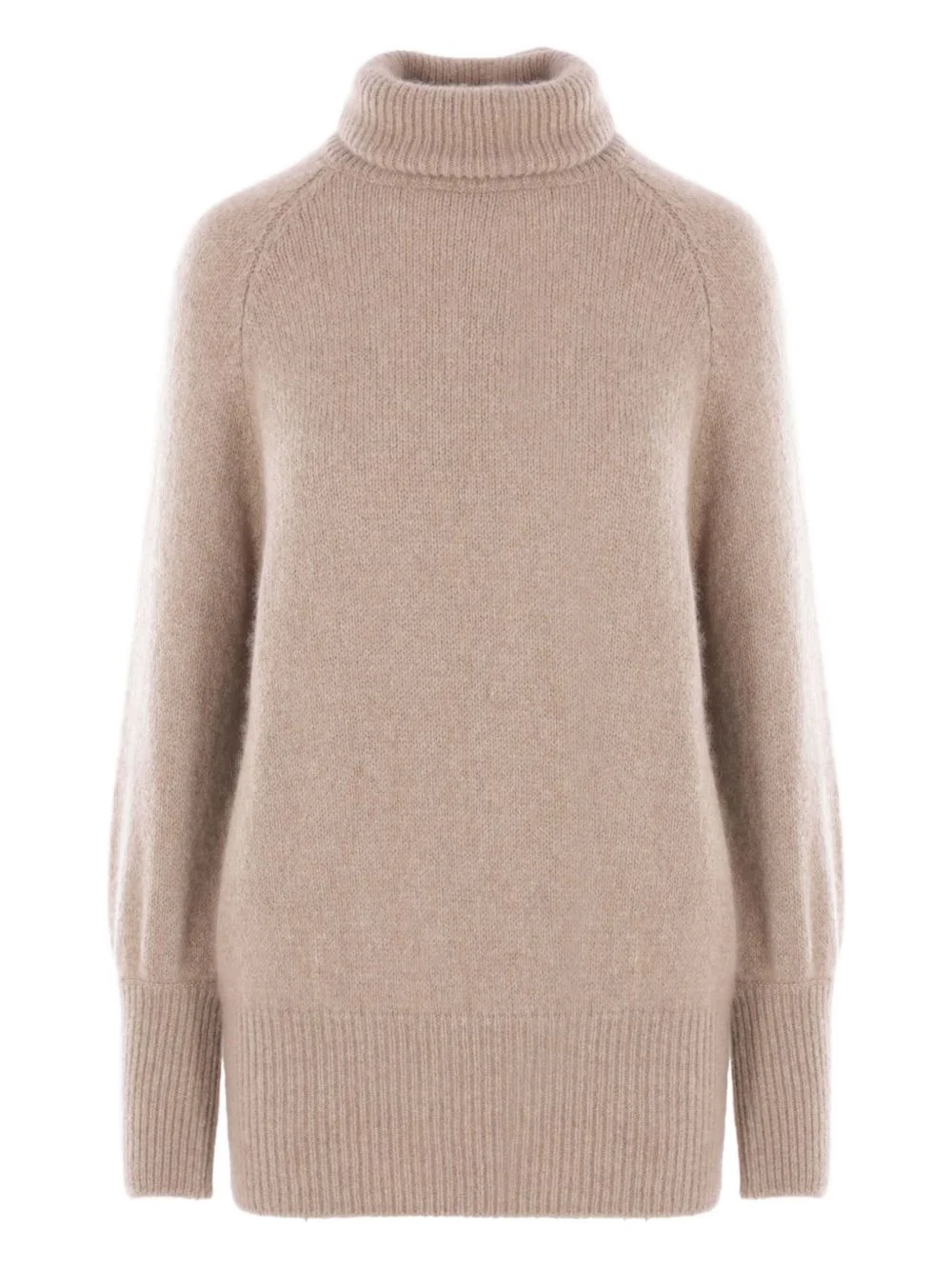turtleneck ribbed-hem sweater - 1