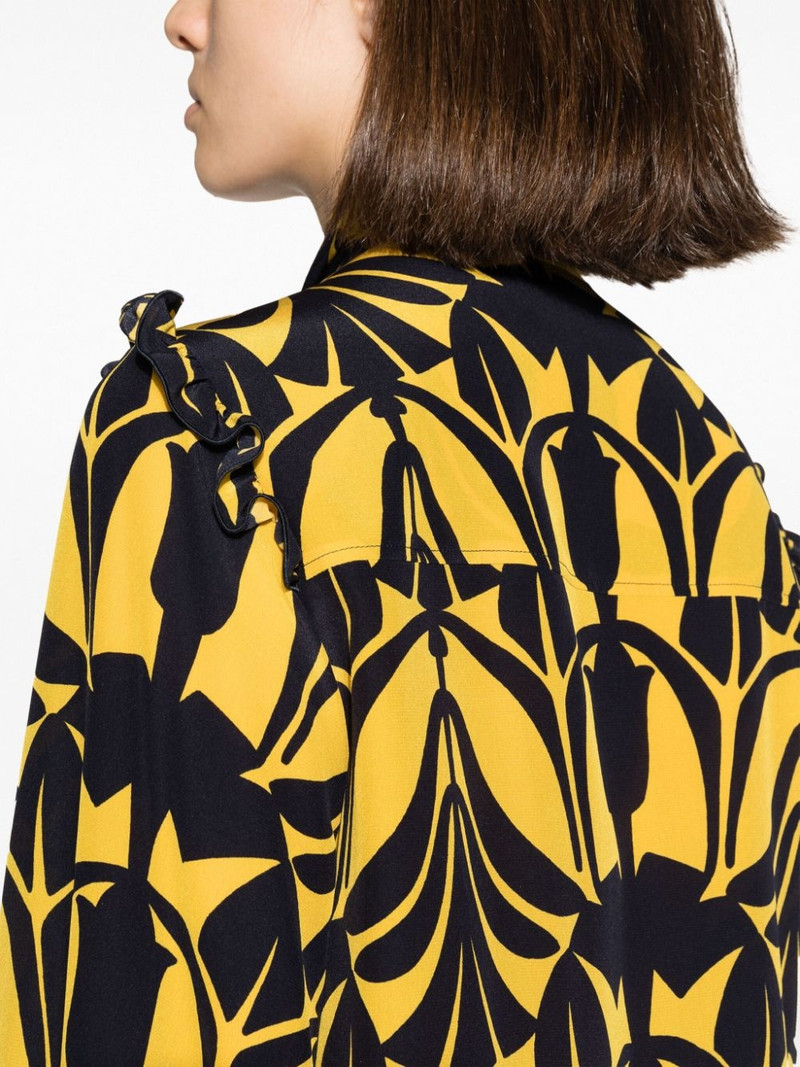 Ascot floral-pattern silk shirt 5