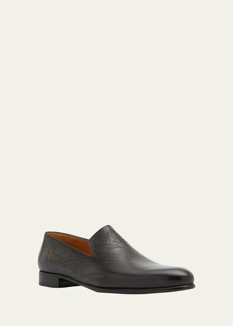 Berluti Men's Scritto Leather Loafers outlook