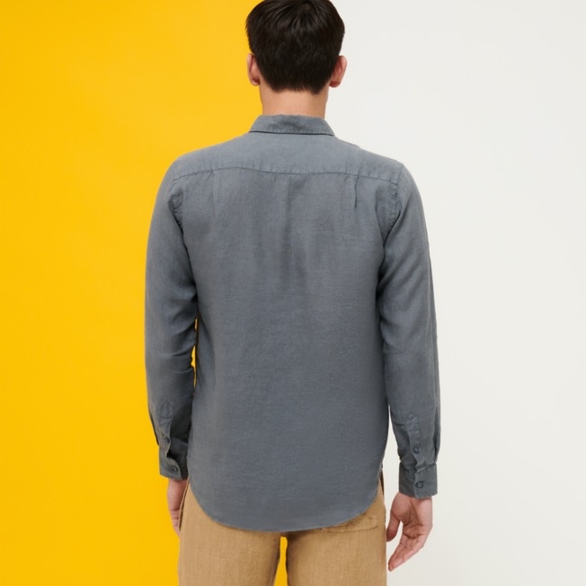 Men Linen Shirt Natural Dye - 4