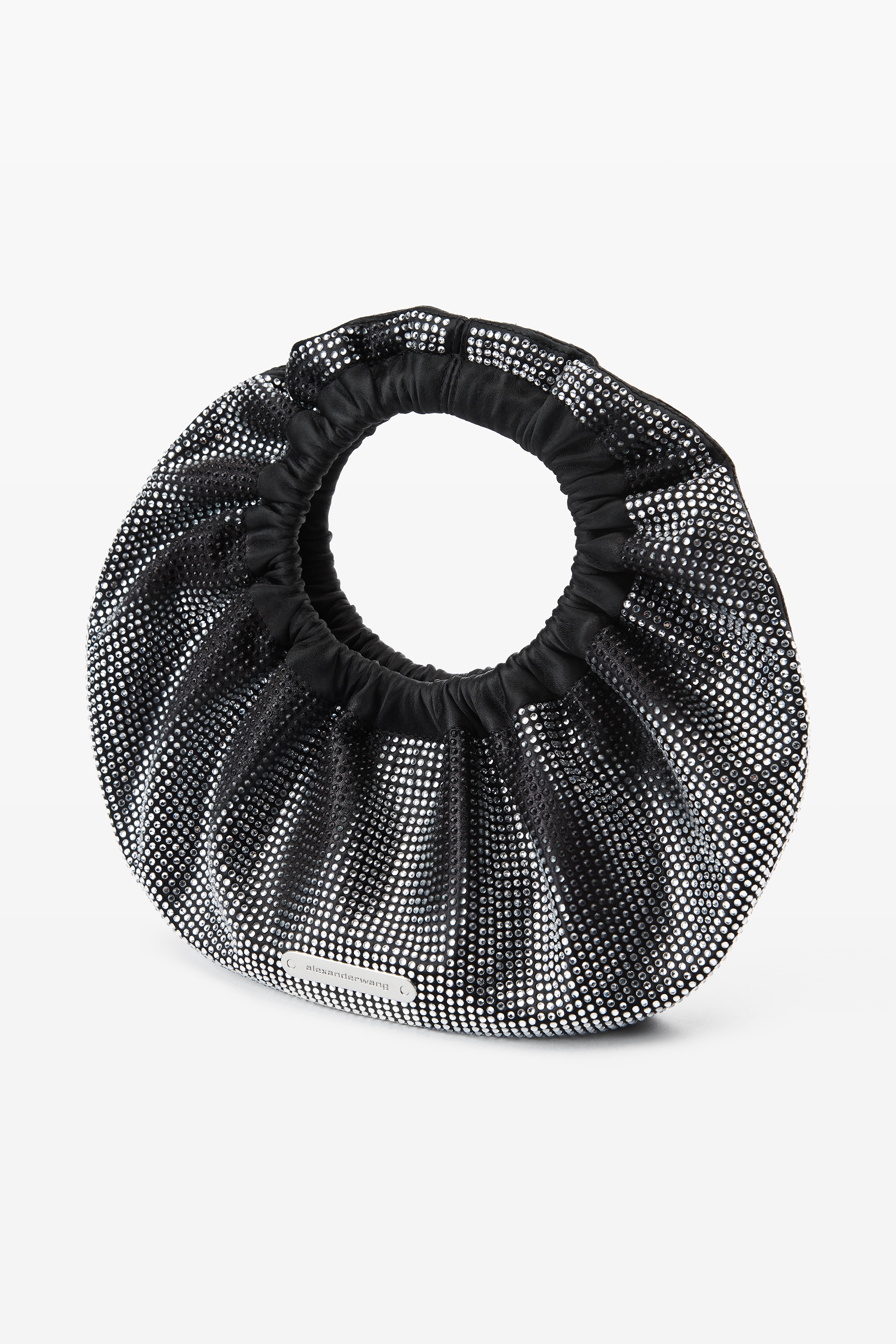 mini crescent bag in distressed crystal hotfix - 2