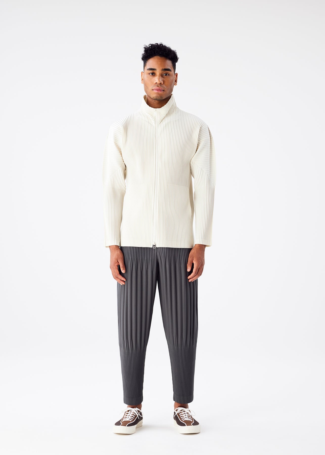 COLOR PLEATS ZIPUP JACKET - 2