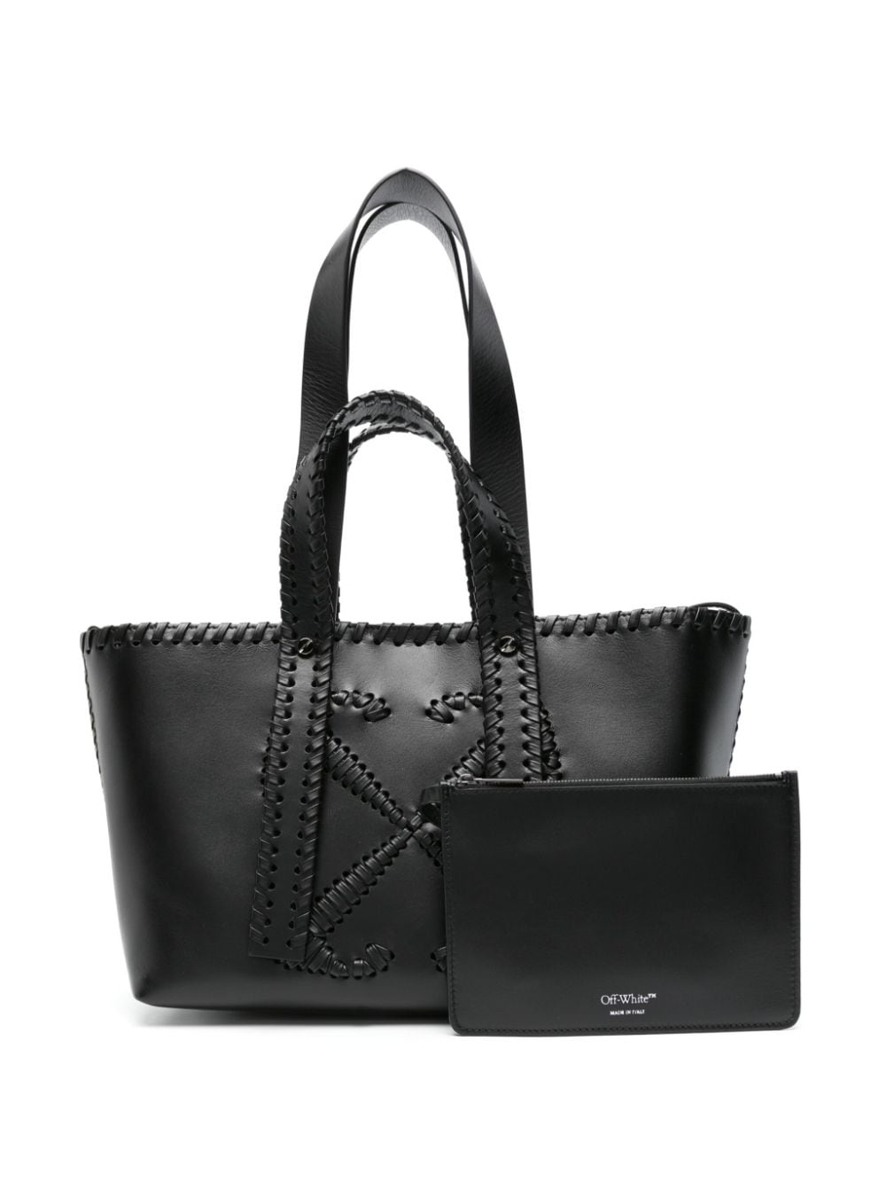 Arrows-stitch leather tote bag - 6