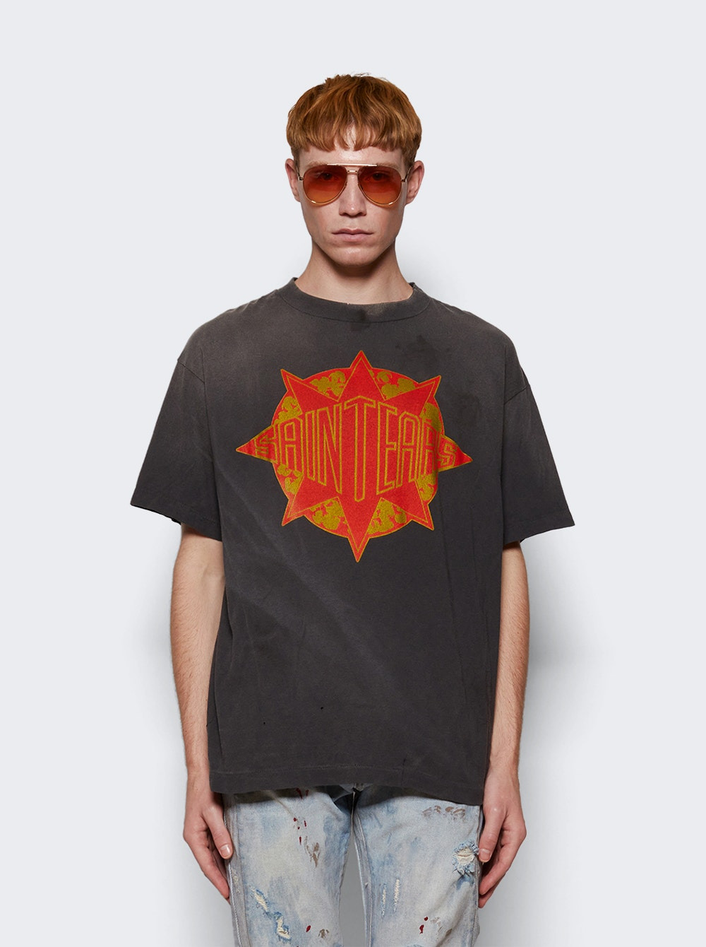 X Denim Tears Short Sleeve T-shirt Washed Black - 3