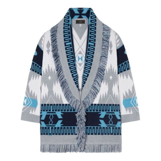 Icon Jacquard fringed cardigan - 1