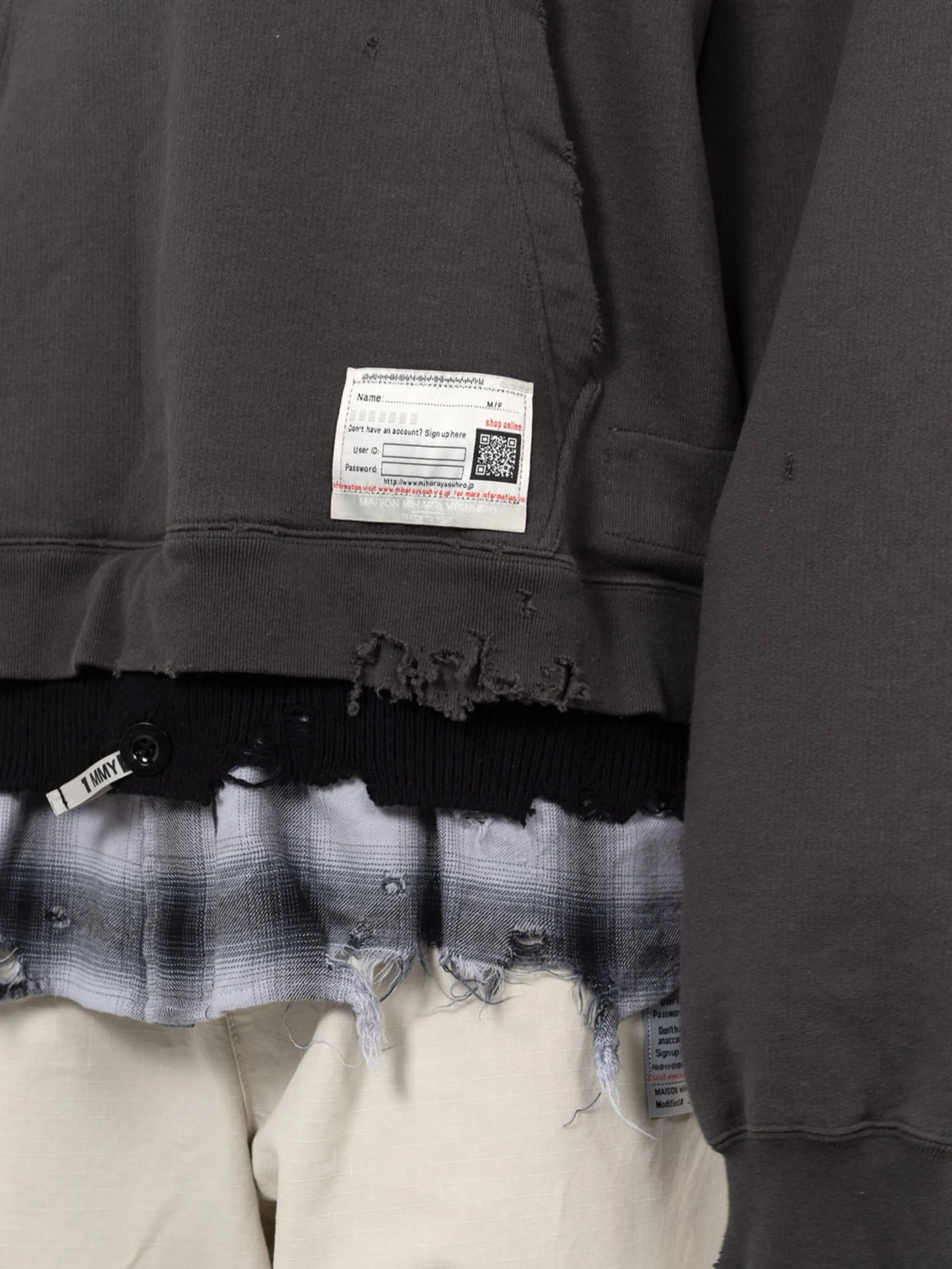 Maison Mihara Yasuhiro Layered Distressed Hoodie - 3
