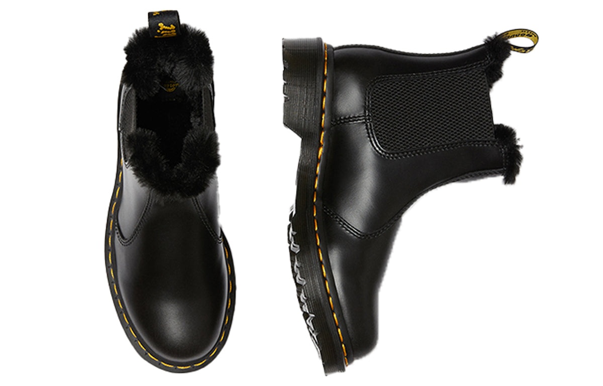 Dr.Martens 2976 Leonore Faux Fur Lined Chelsea Boots 'Dark Grey' 26332021 - 4
