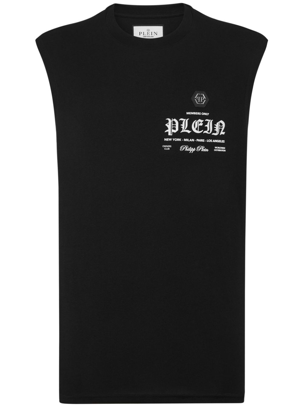 logo-print crew-neck tank top - 1