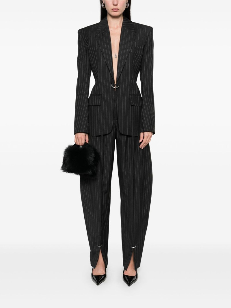 MUGLER pinstripe pierced trousers outlook