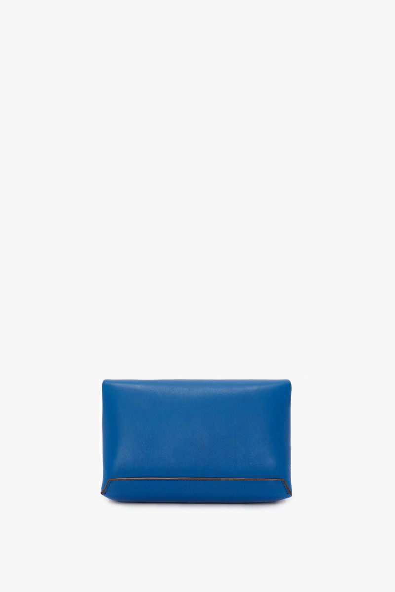 Mini Chain Pouch With Long Strap In Sapphire Blue 3