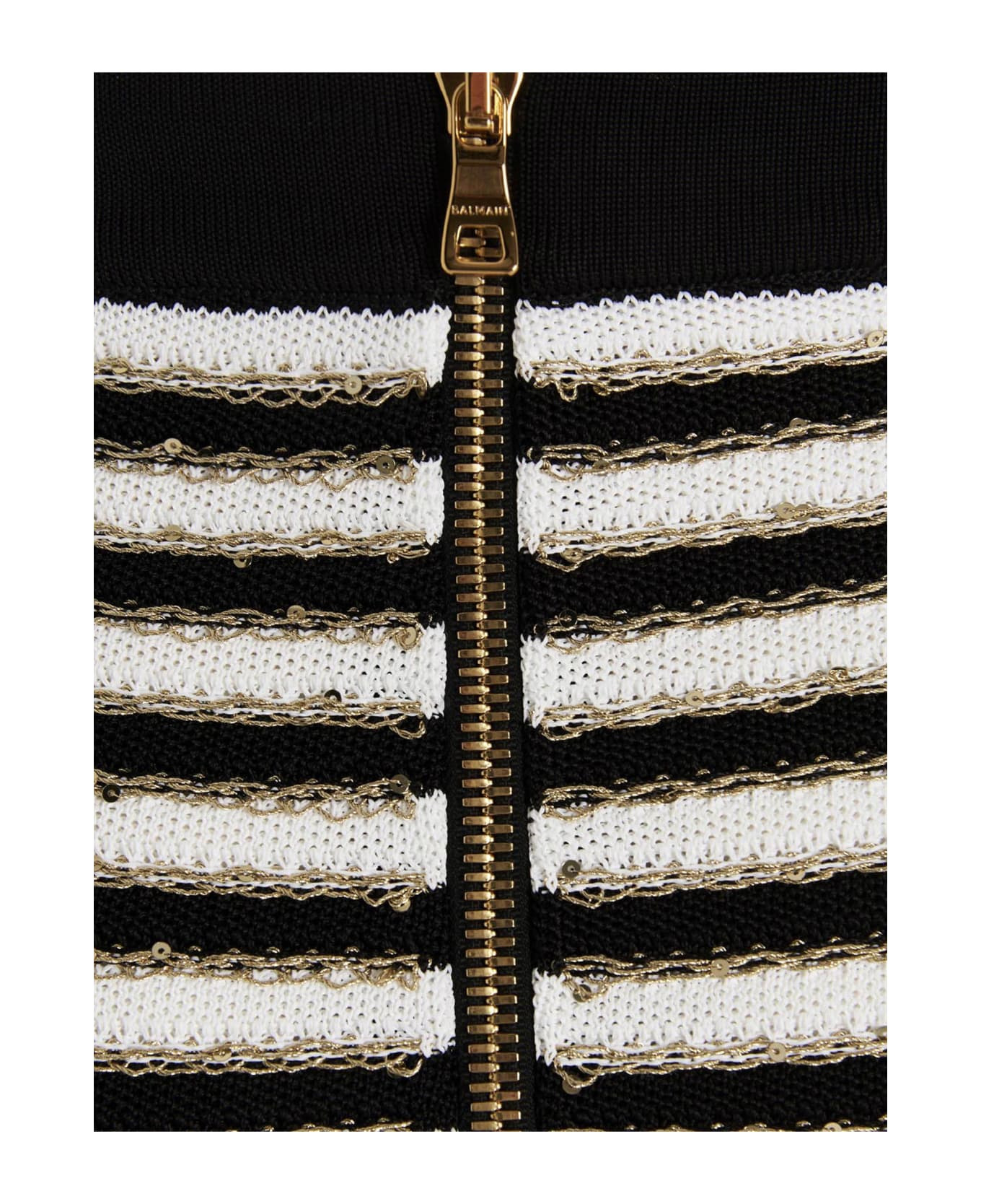 Sequin Striped Knit Skirt - 4