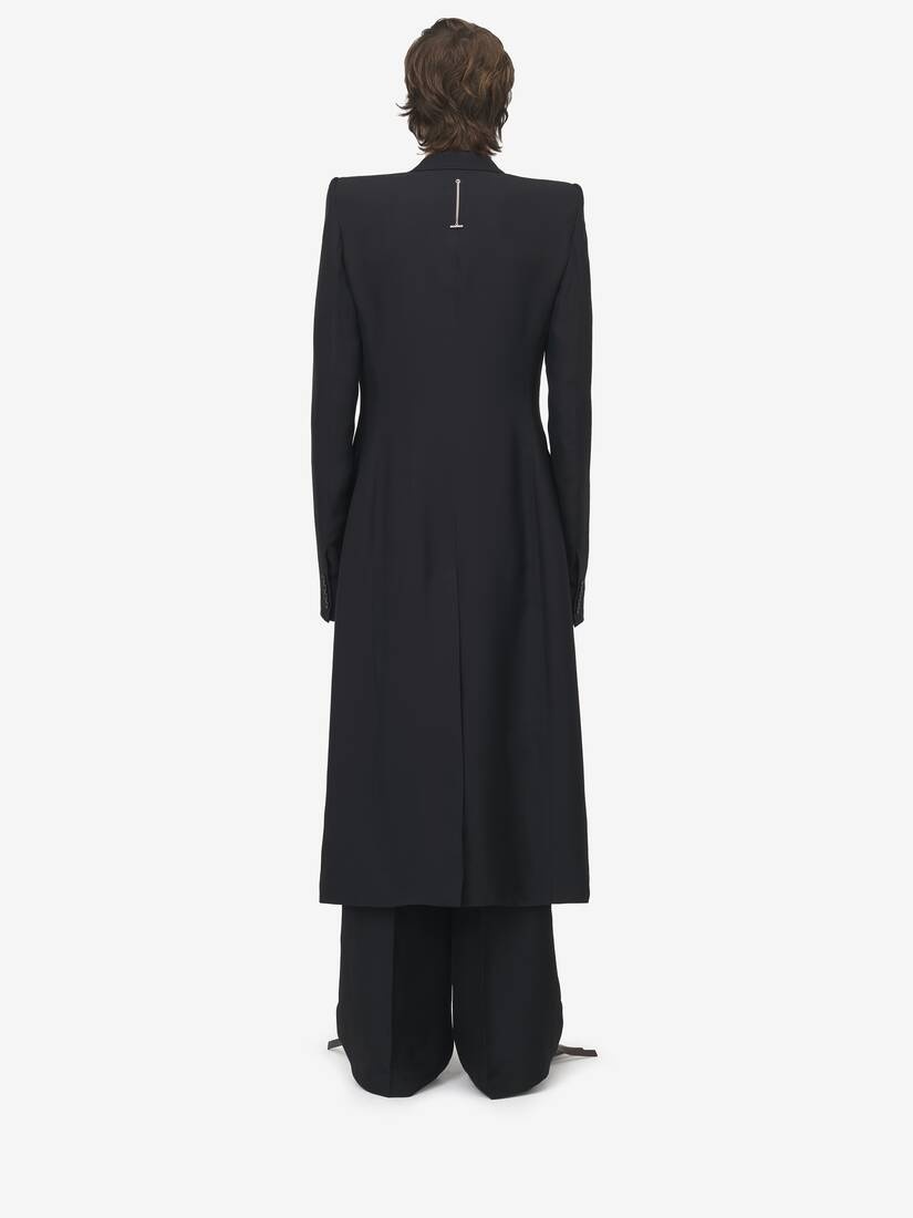 Stacked Shoulder Tailored Coat - 4