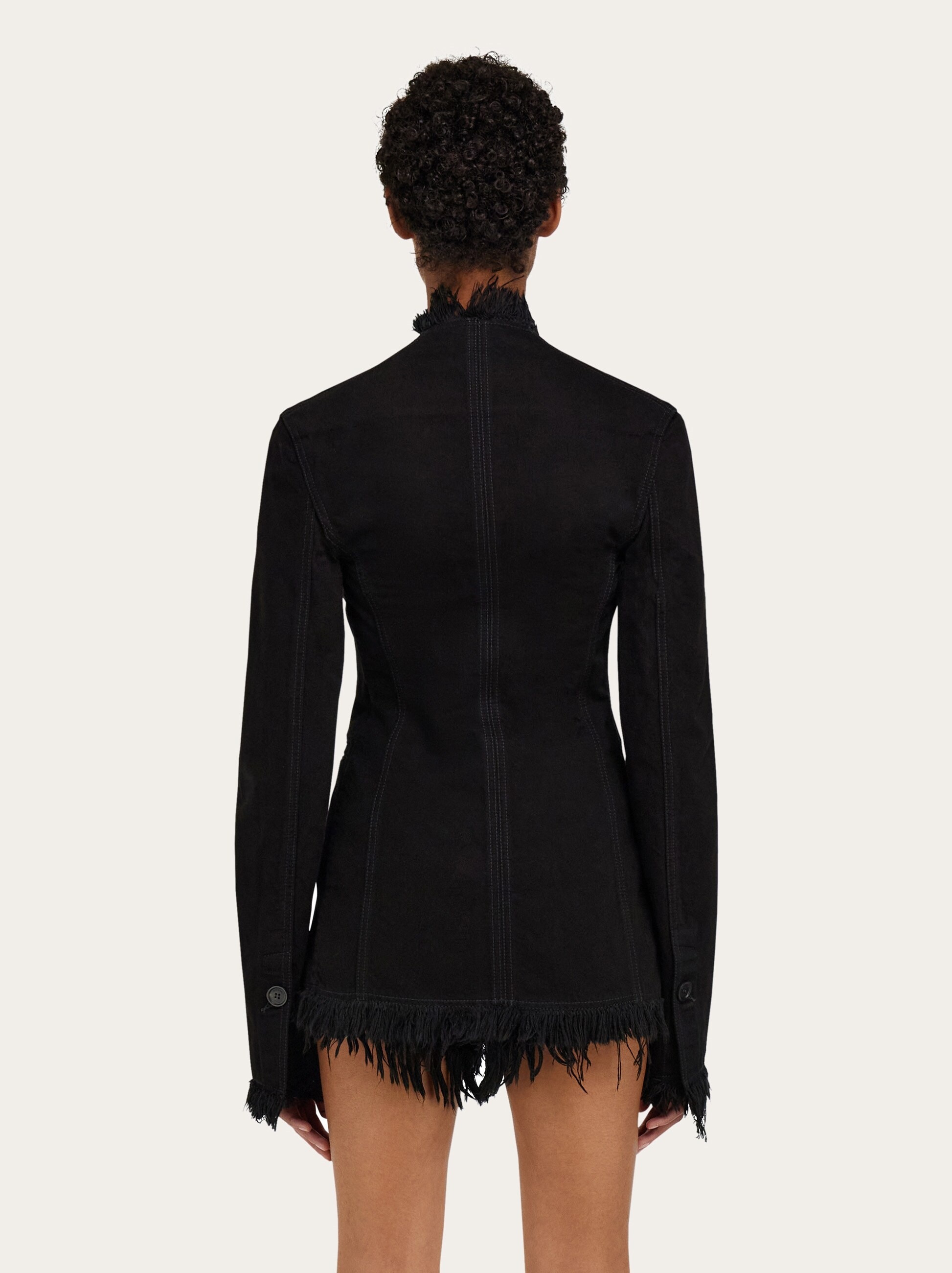 Cotton blazer with fringe detail - 3
