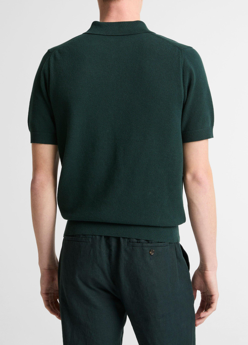 Vince Cotton-Cashmere Piqué Zip Polo Sweater outlook