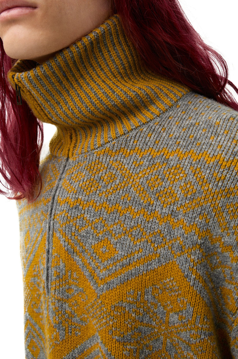 Zip-up sweater in wool and cashmere 5