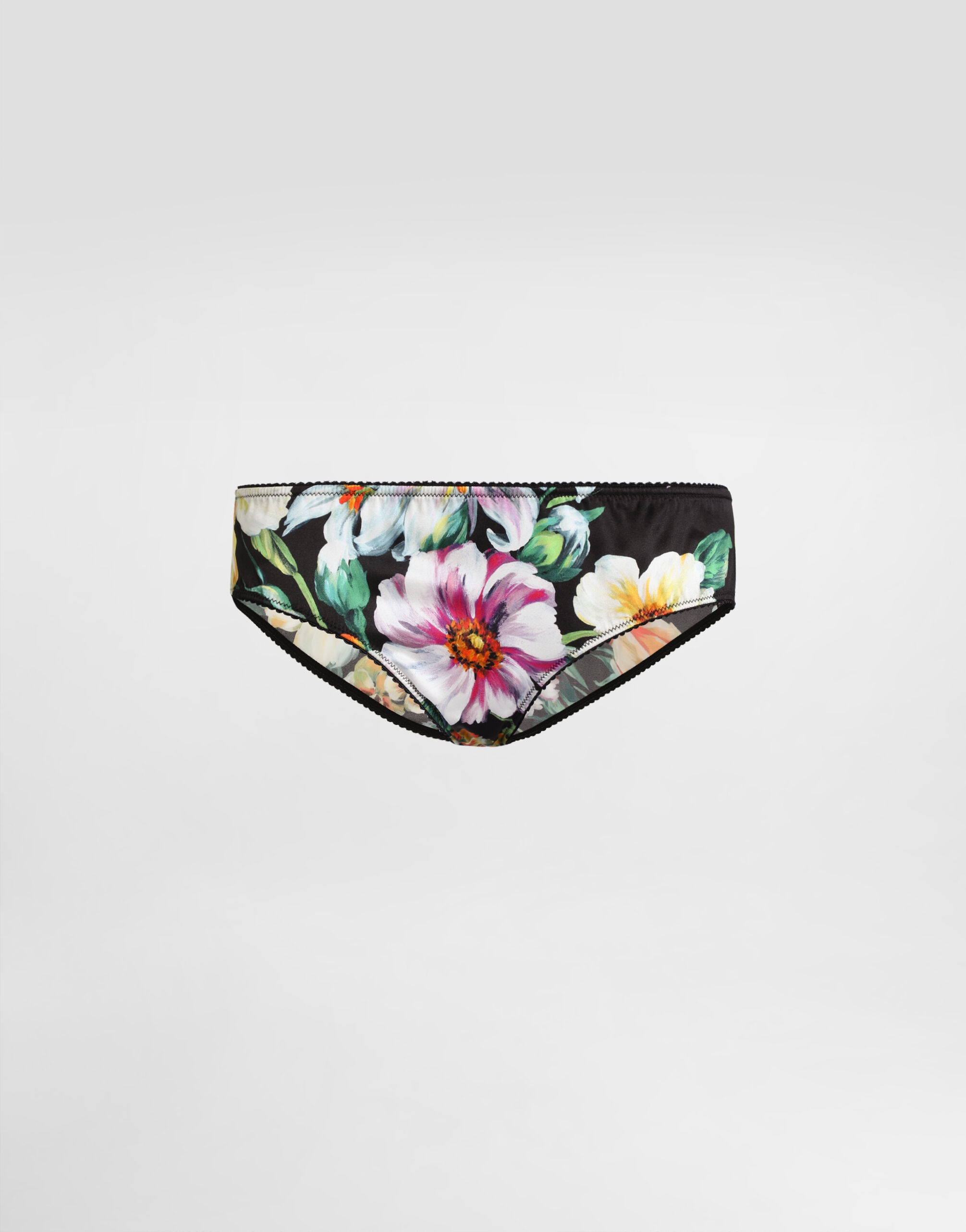 Floral-print satin panties - 1