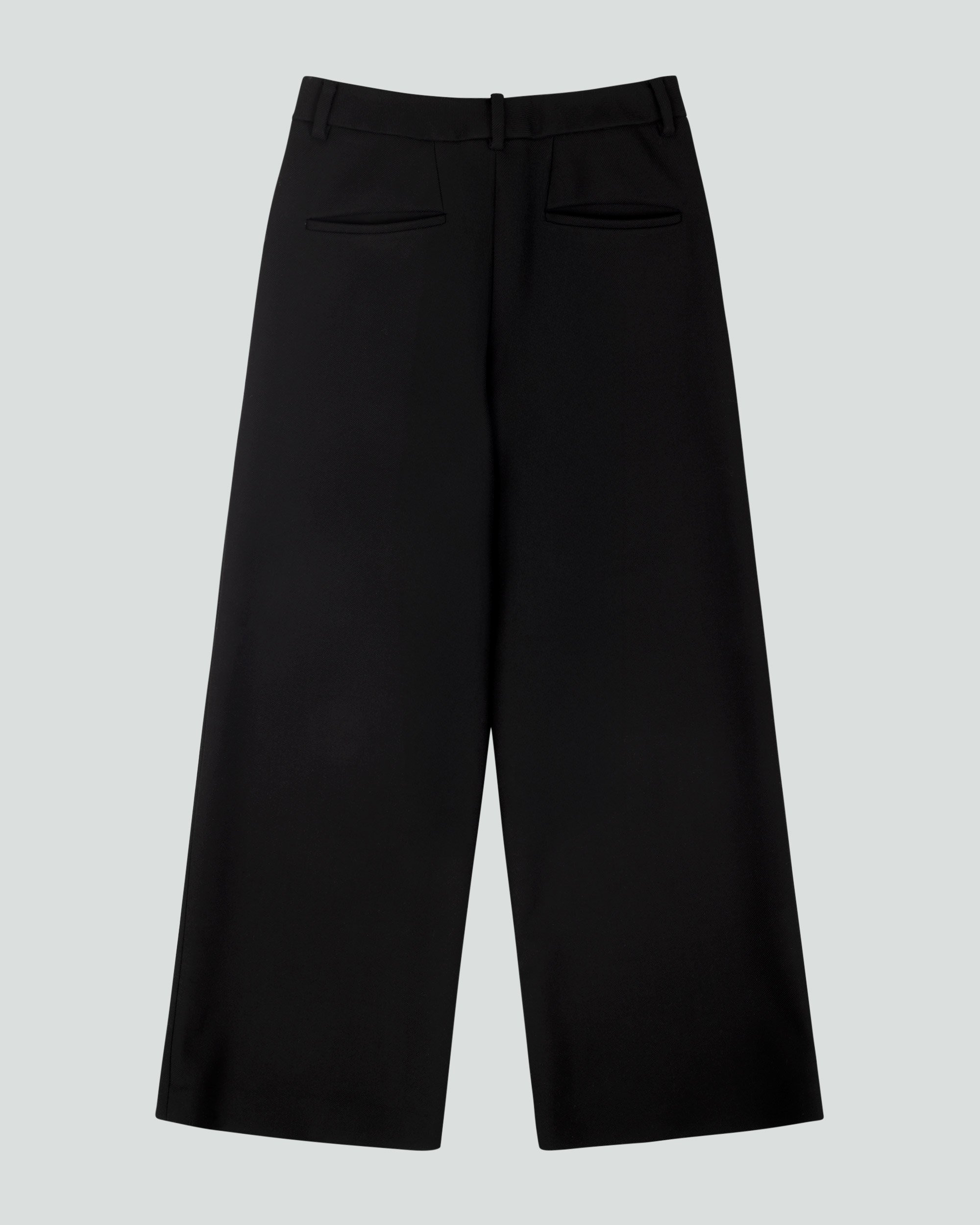 WIDELEG TROUSER BLACK WOOL - 2