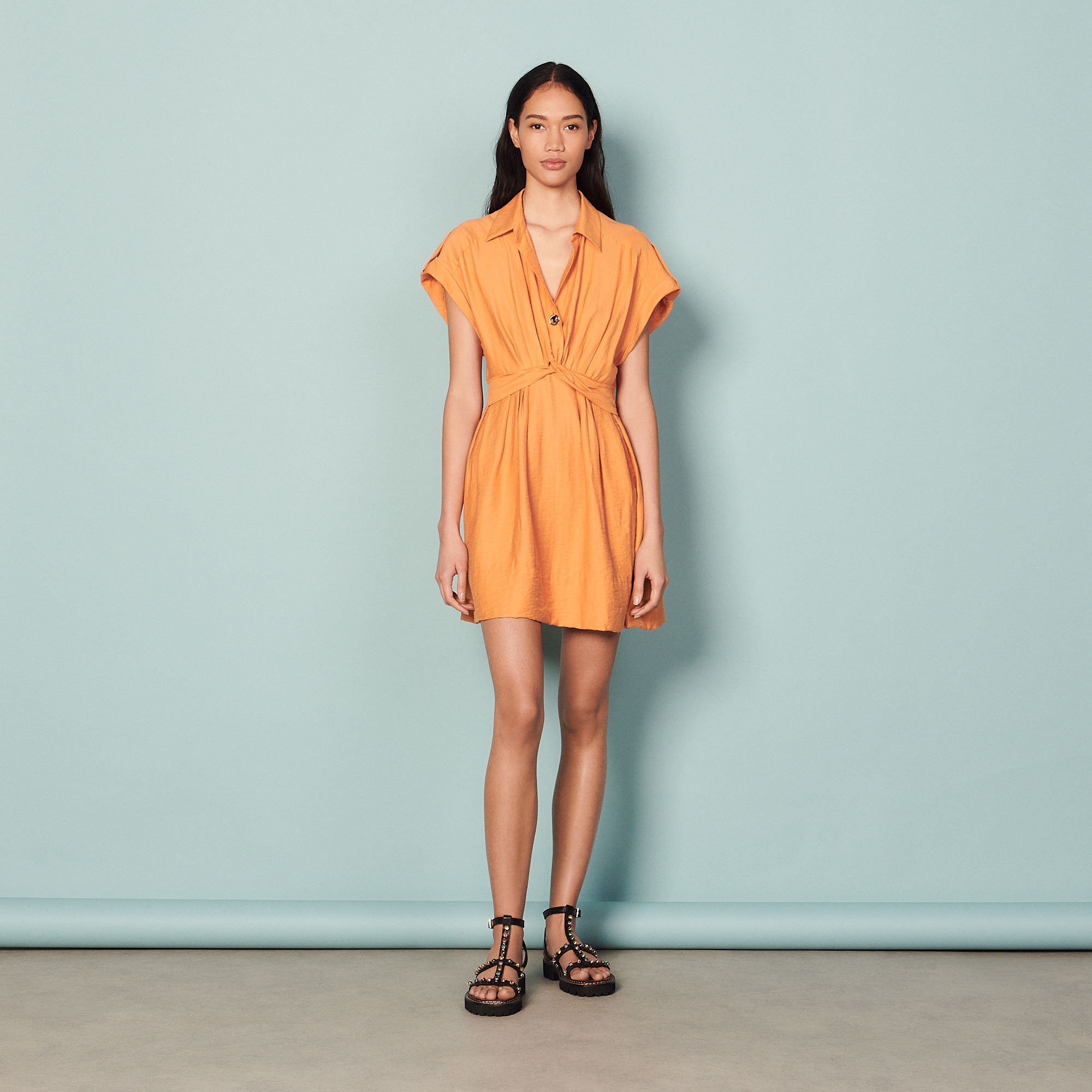 Short linen dress - 6