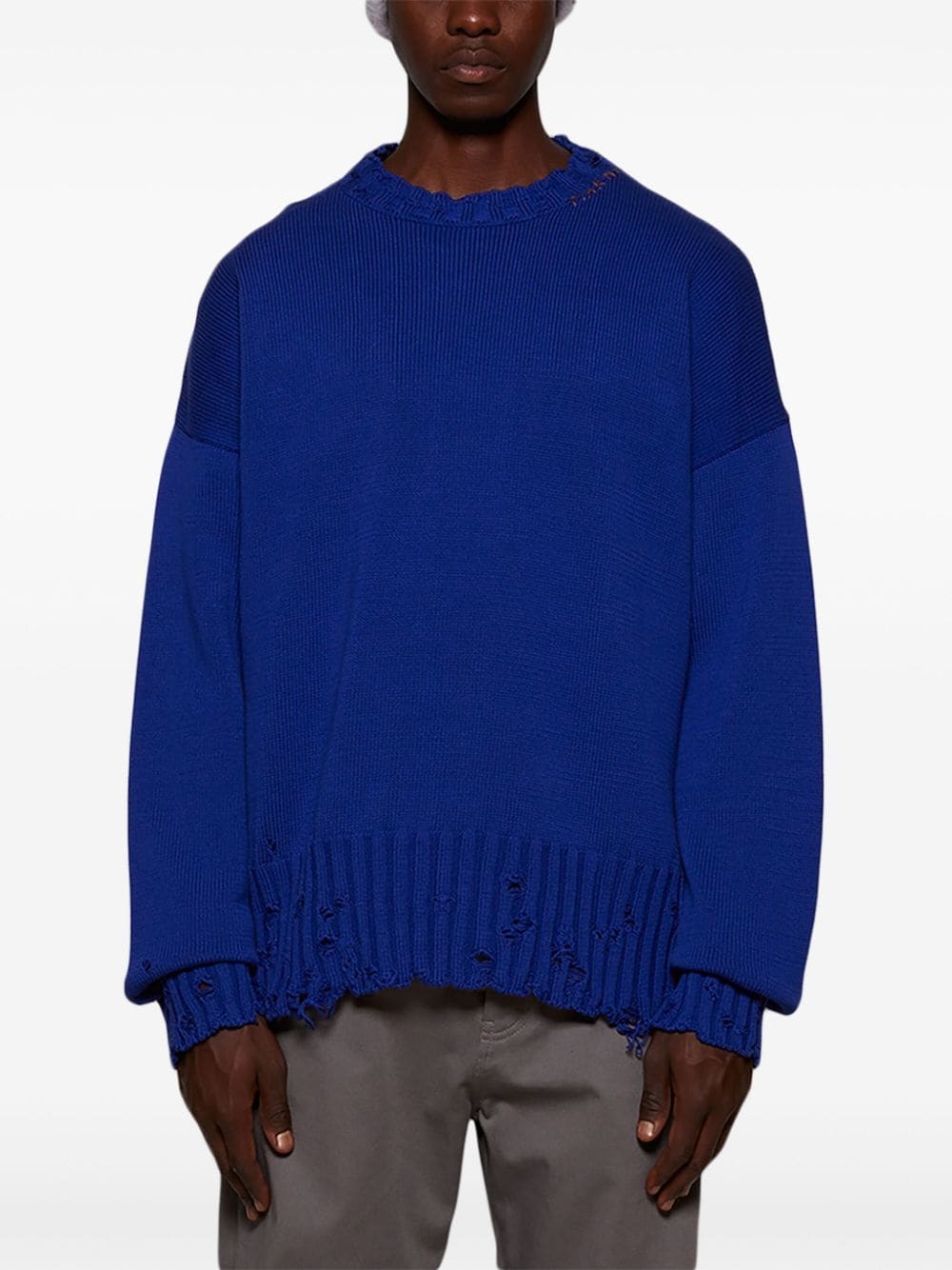 twisted crew-neck sweater - 3