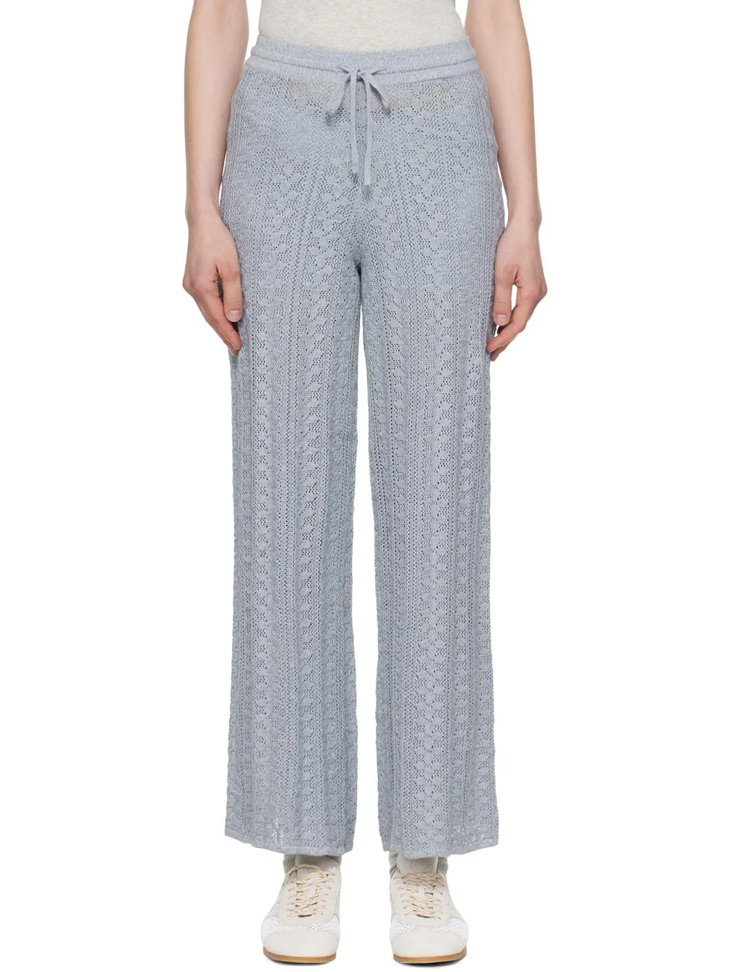 Blue Kelp Crochet Trousers - 1