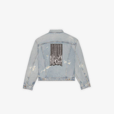 BALENCIAGA Barcode Large Fit Jacket in Blue outlook