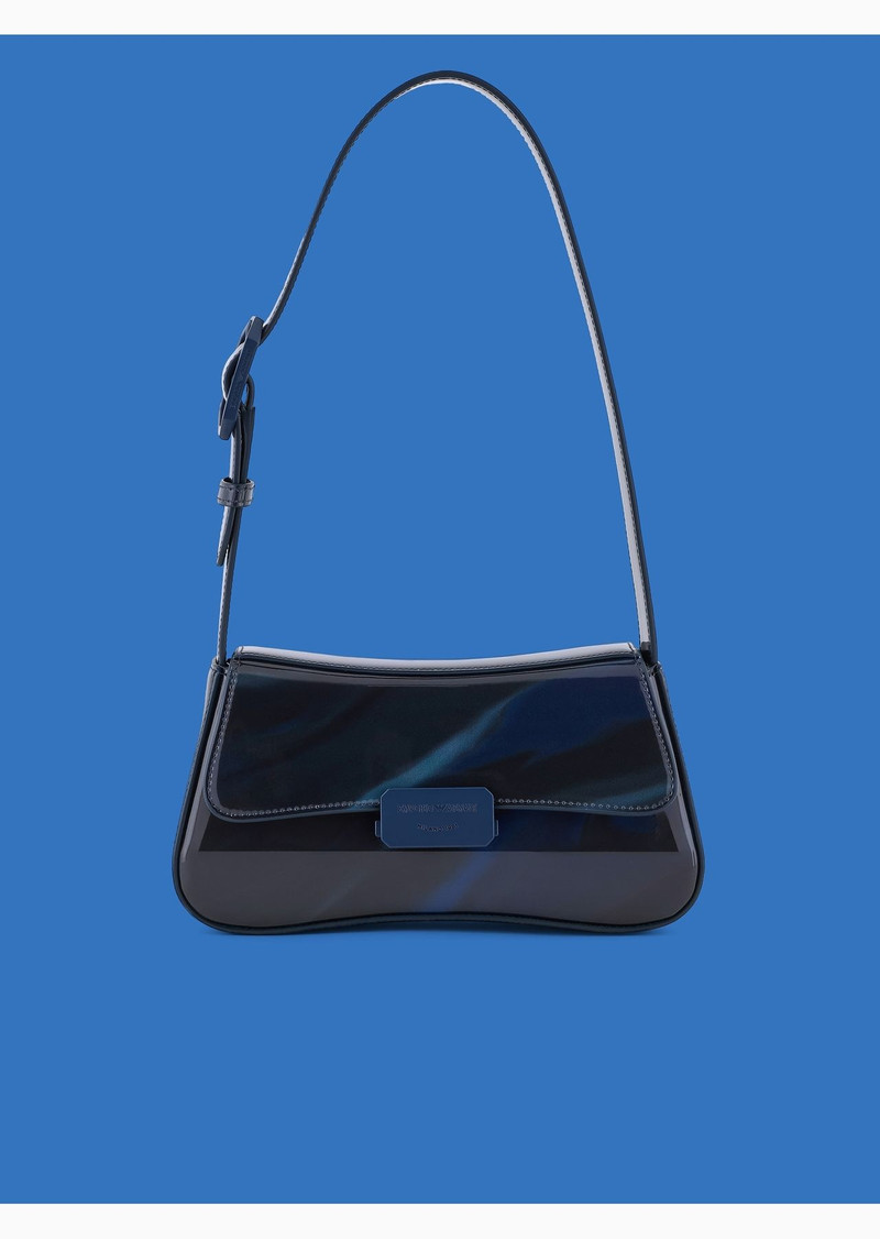 ASV Black Blue capsule collection shiny cosmos-print baguette shoulder bag 1