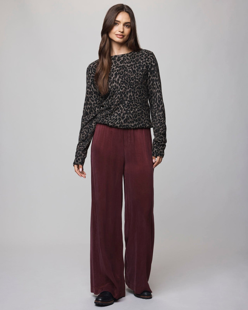 Splendid Leopard Lounge Crewneck Sweater outlook