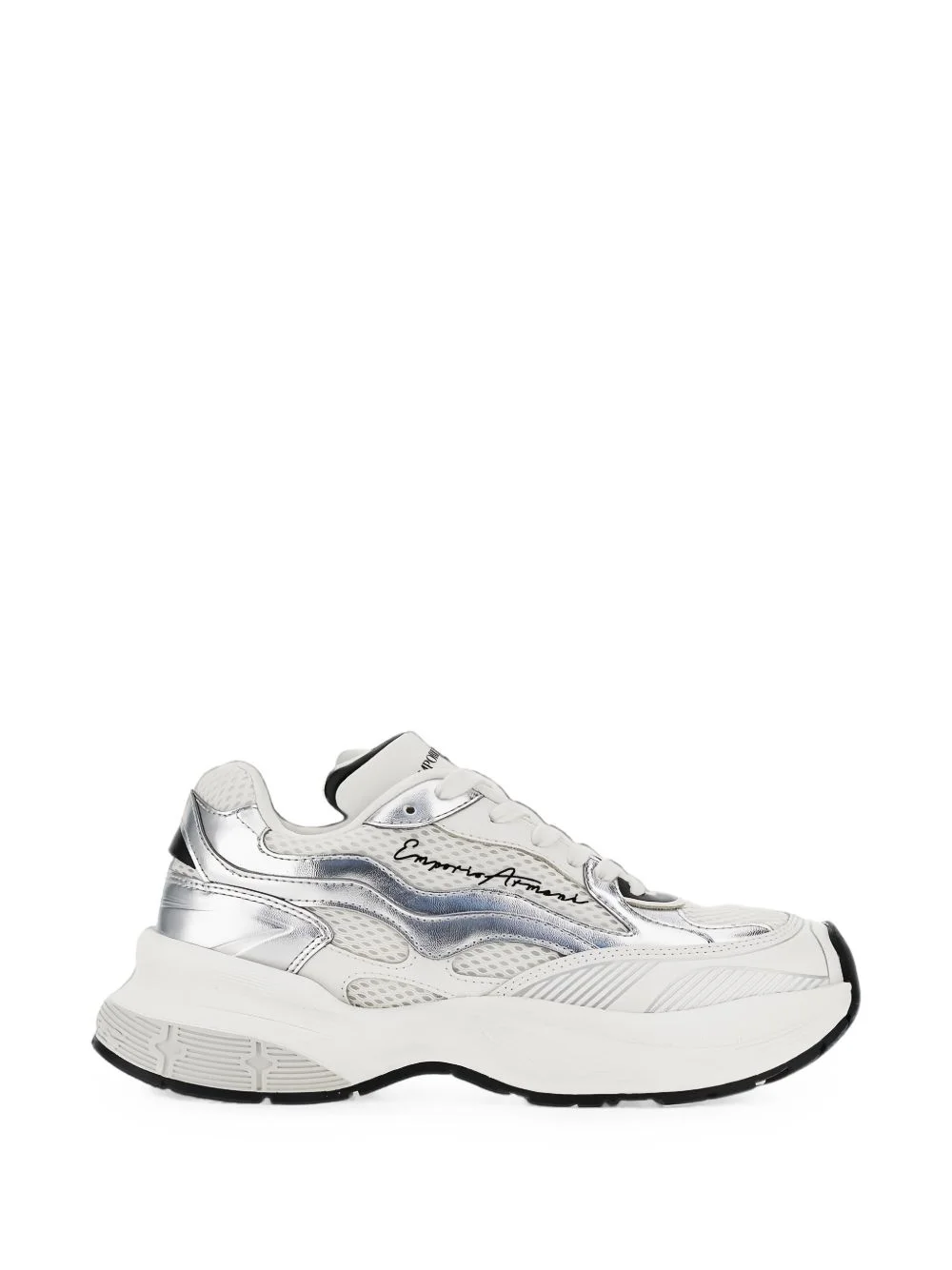 metallic-panel mesh sneakers - 1