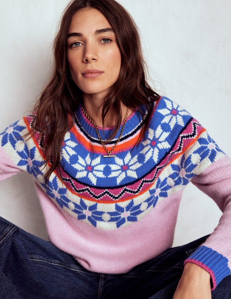 Eleanor Fair Isle Sweater-Meadowsweet Pink 1