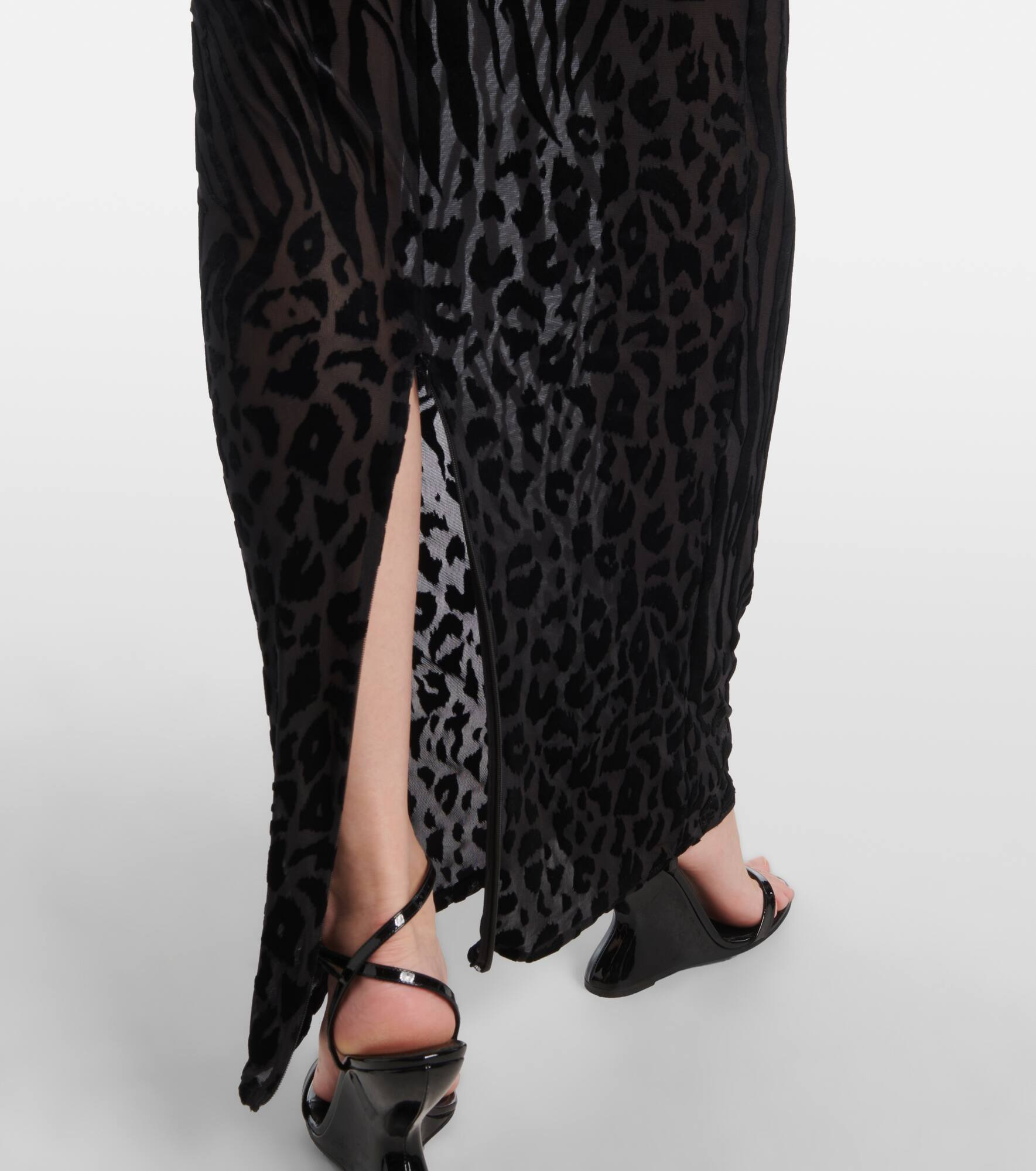 Sheer animal-print devoré maxi dress - 6