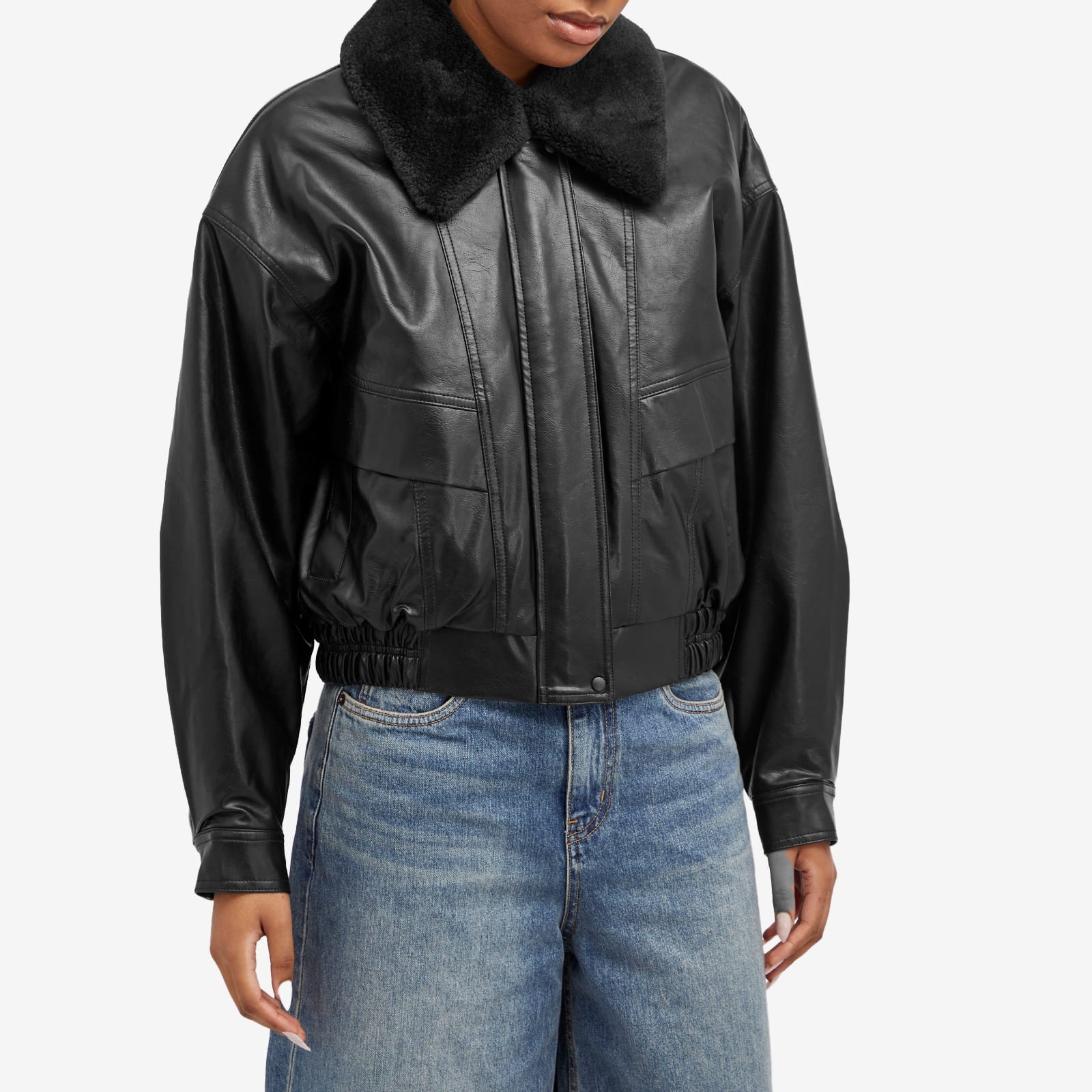 Low Classic Faux Leather Short Jacket - 2