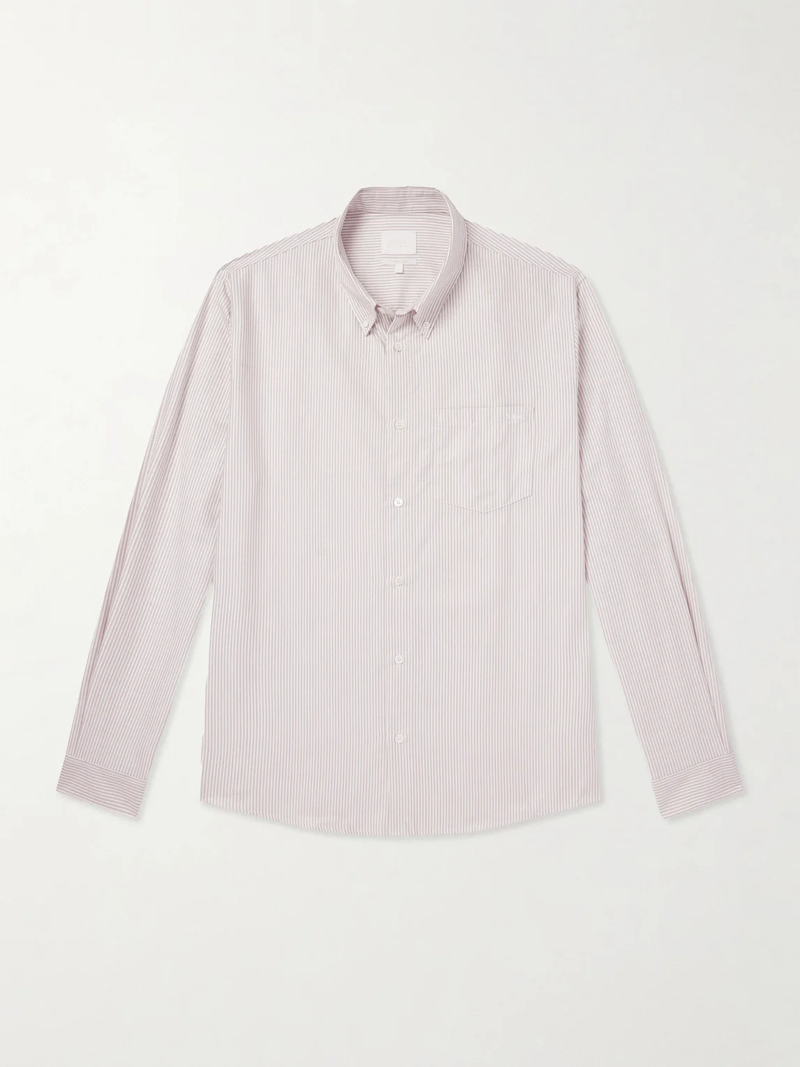 Button-Down Collar Striped Cotton Shirt - 1
