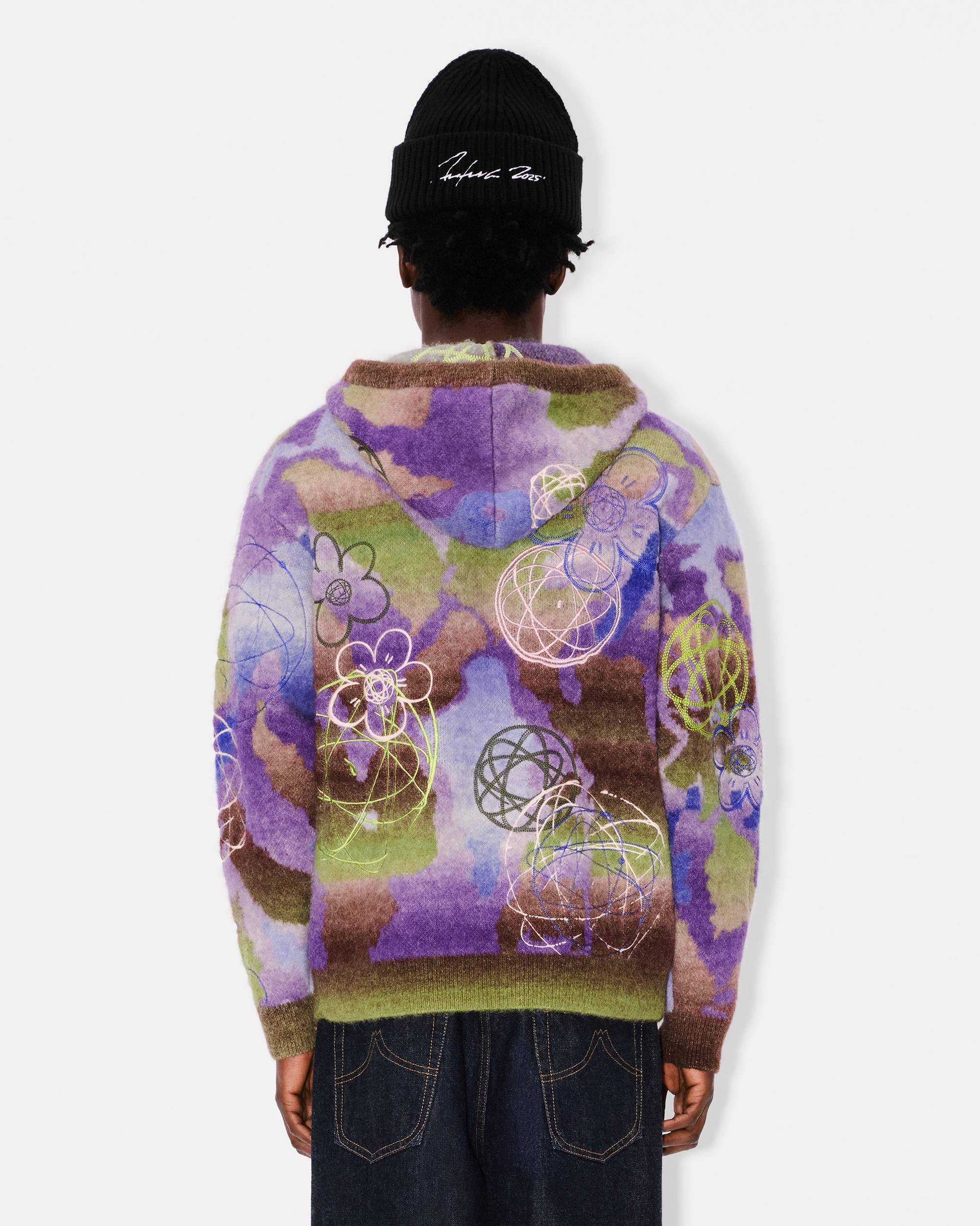 'Kenzo x Futura 2000' knitted hoodie in mixed wool - 4