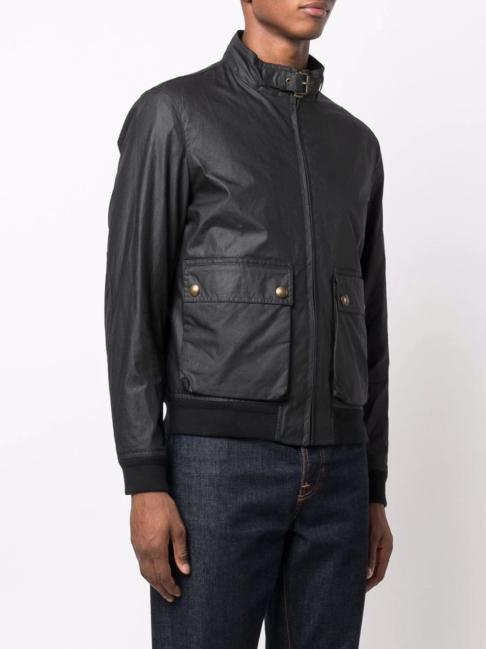 funnel neck zip-up jacket - 3